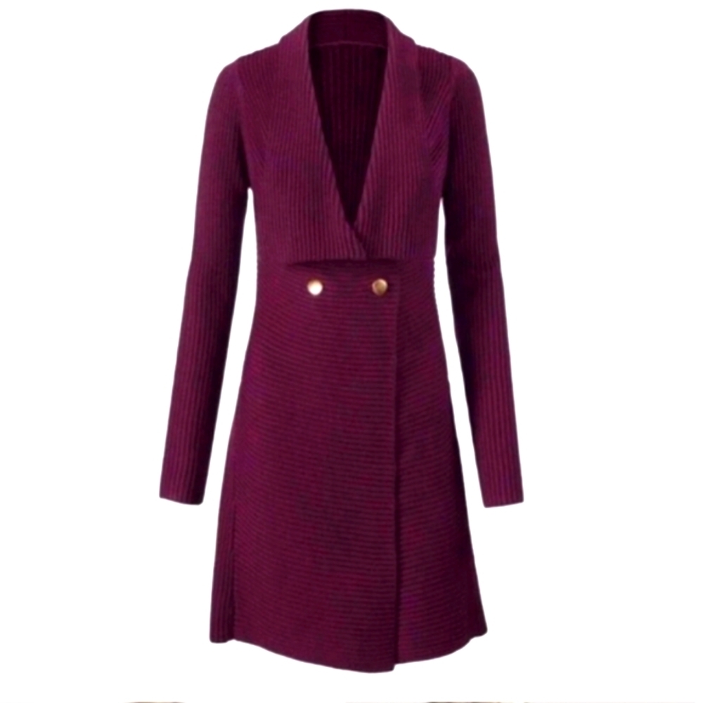 Cabi Long Cardigan sweater jacket 3350 Burgundy